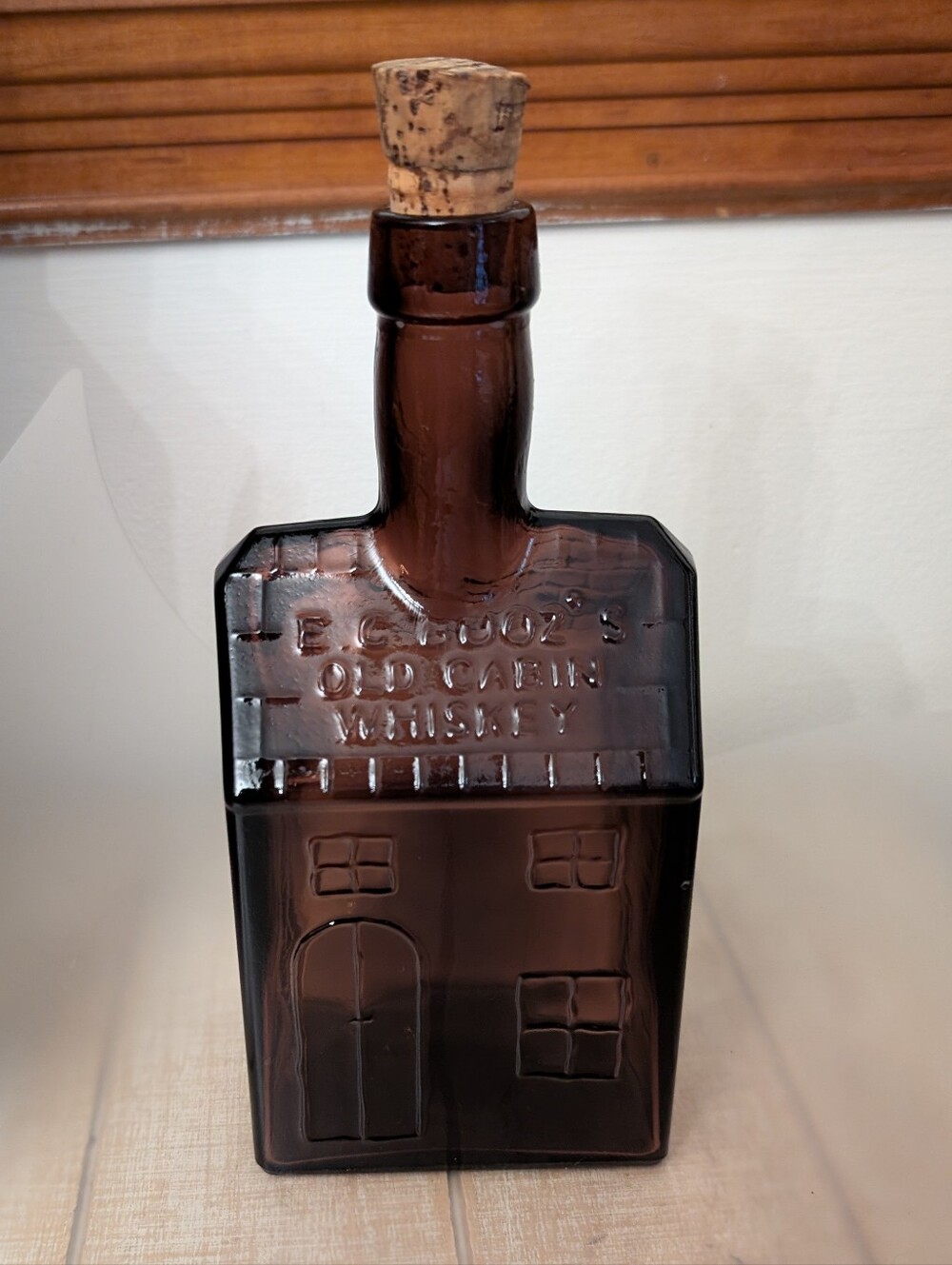 Vintage Wheaton EG Booz's Old Cabin Whiskey Purple /Amber Glass Bottle
